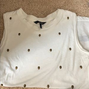 Pacsun white tank top with skulls on it